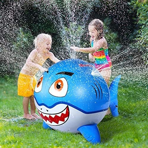 iBaseToy Shark Sprinkler for Kids - Inflatable Kids Water Sprinkler Toy for Outdoor Backyard Yard... | Amazon (US)