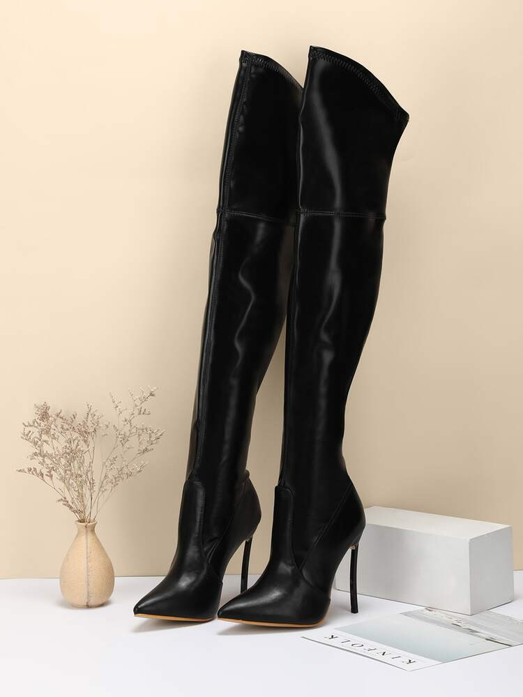 Slip-On Stiletto Heeled Sock Boots | SHEIN