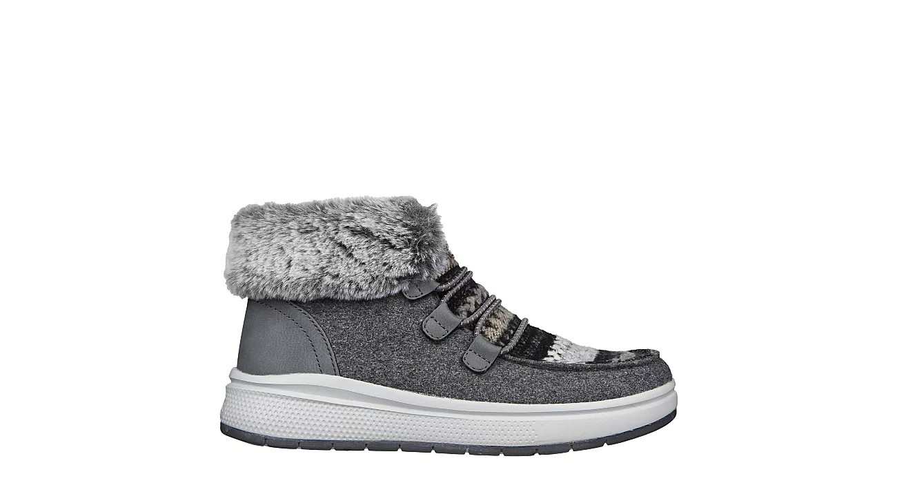 Skechers Bobs Womens Skipper Wave Bootie - Dark Grey | Rack Room Shoes