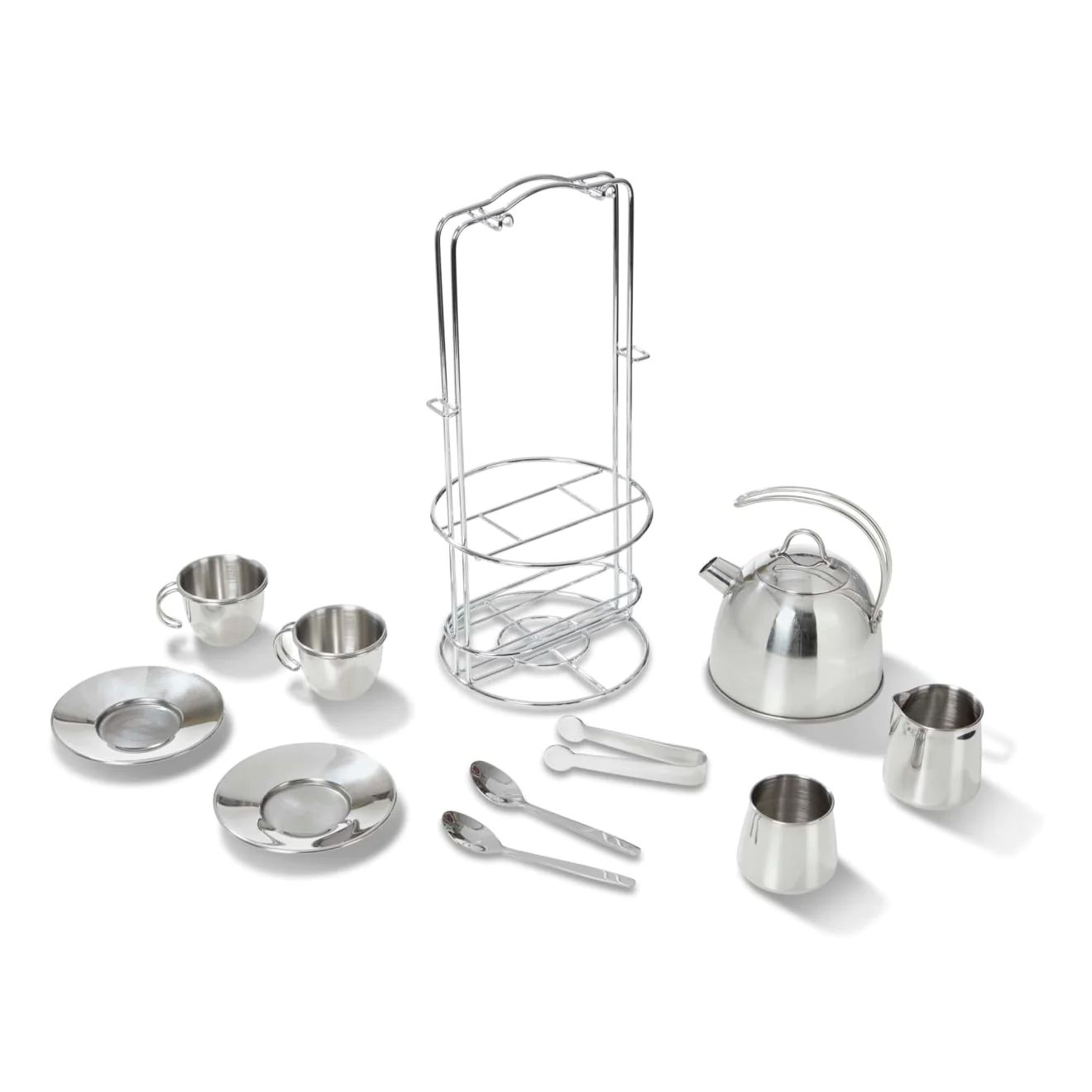 Stainless Steel Tea Set and Storage Stand | Melissa and Doug