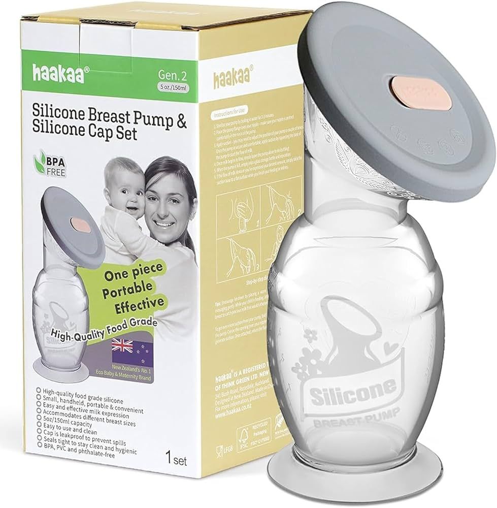 haakaa Silicone Breast Pump & Silicone Cap 5oz/150ml | Amazon (US)