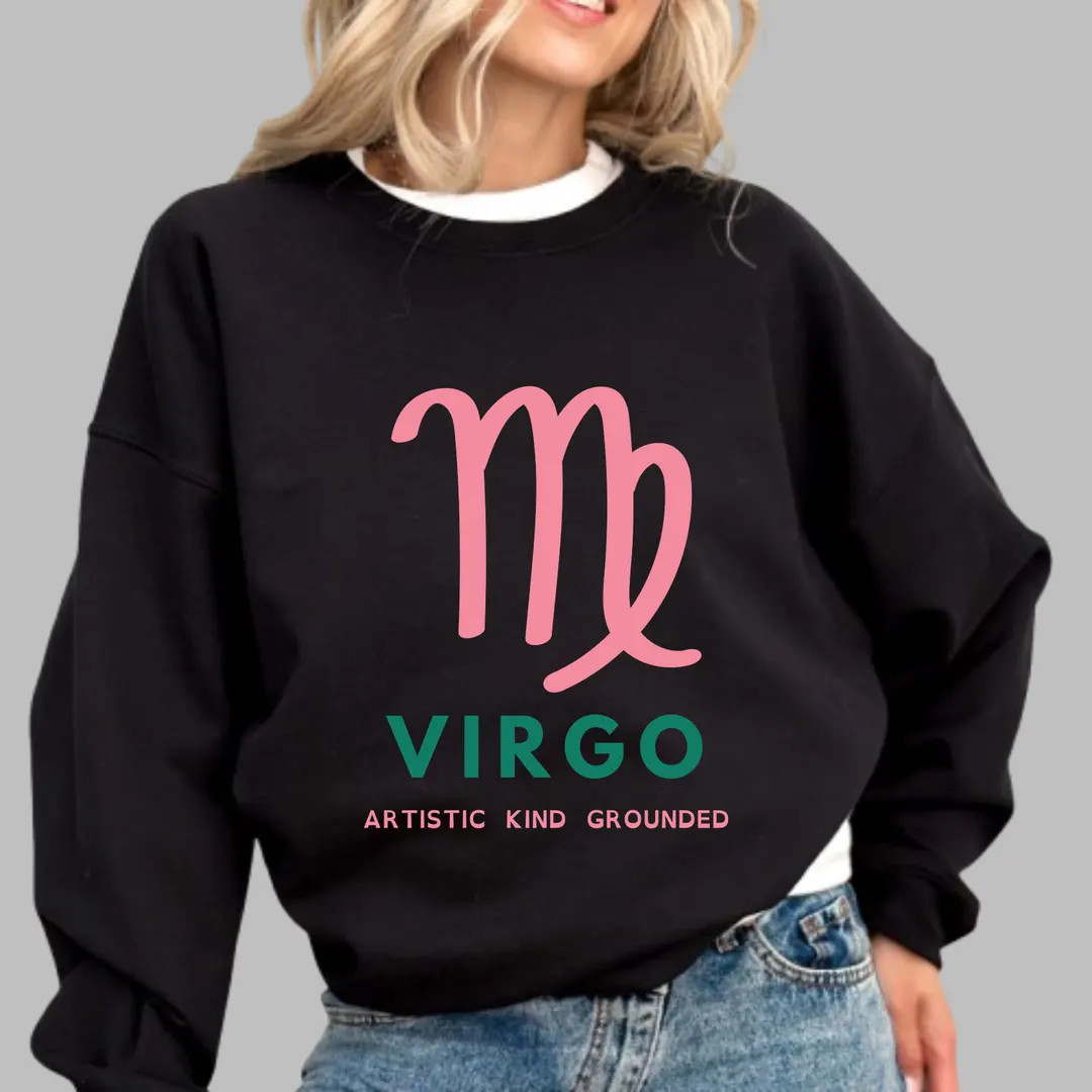 Virgo Sweatshirt Personalized Virgo Gift Virgo Personality Matched Family Shirts Gifted Virgo Gif... | Etsy (US)