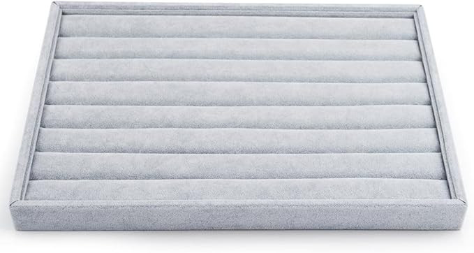 Oirlv Velvet 7 Slots Ring Earrings Studs Tray Showcase Display Jewelry Organizer | Amazon (US)