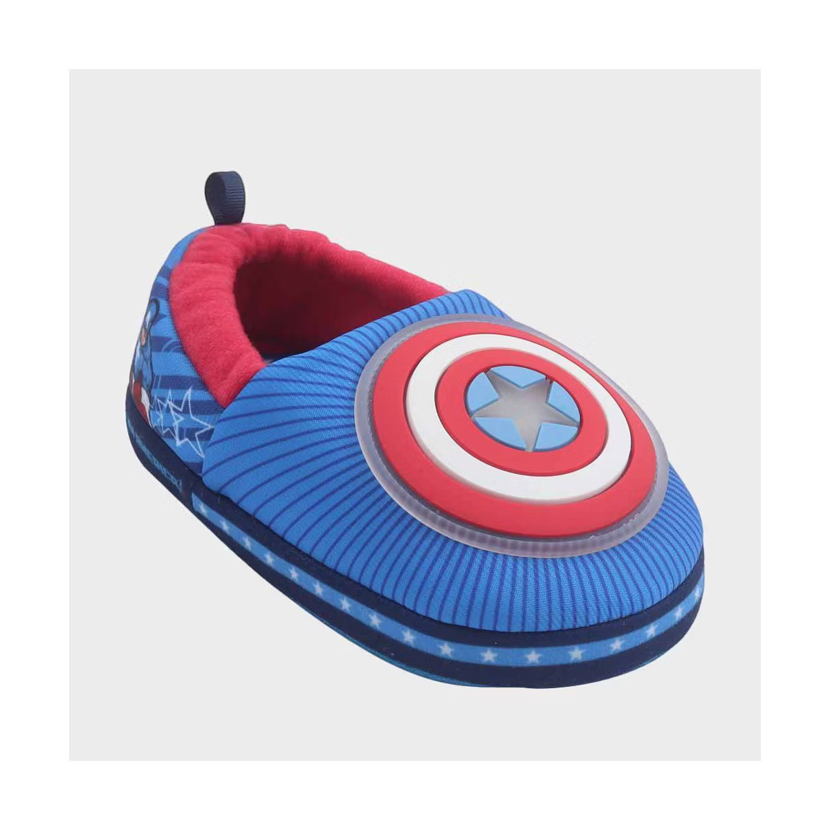 Toddler Boys' Disney Captain America Slide Slippers - Blue | Target