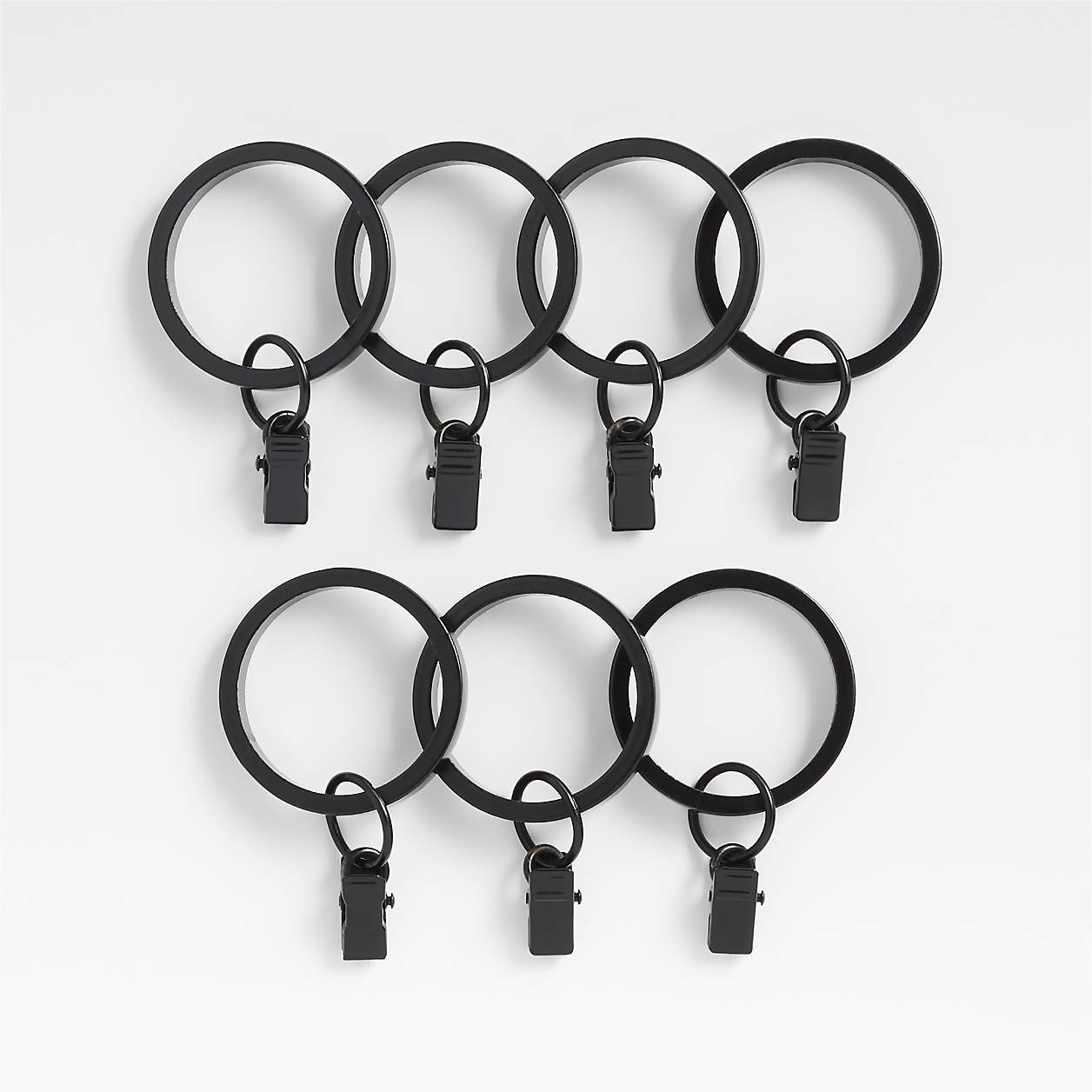 Matte Black Curtain Rings, Set of 7 + Reviews | Crate & Barrel | Crate & Barrel