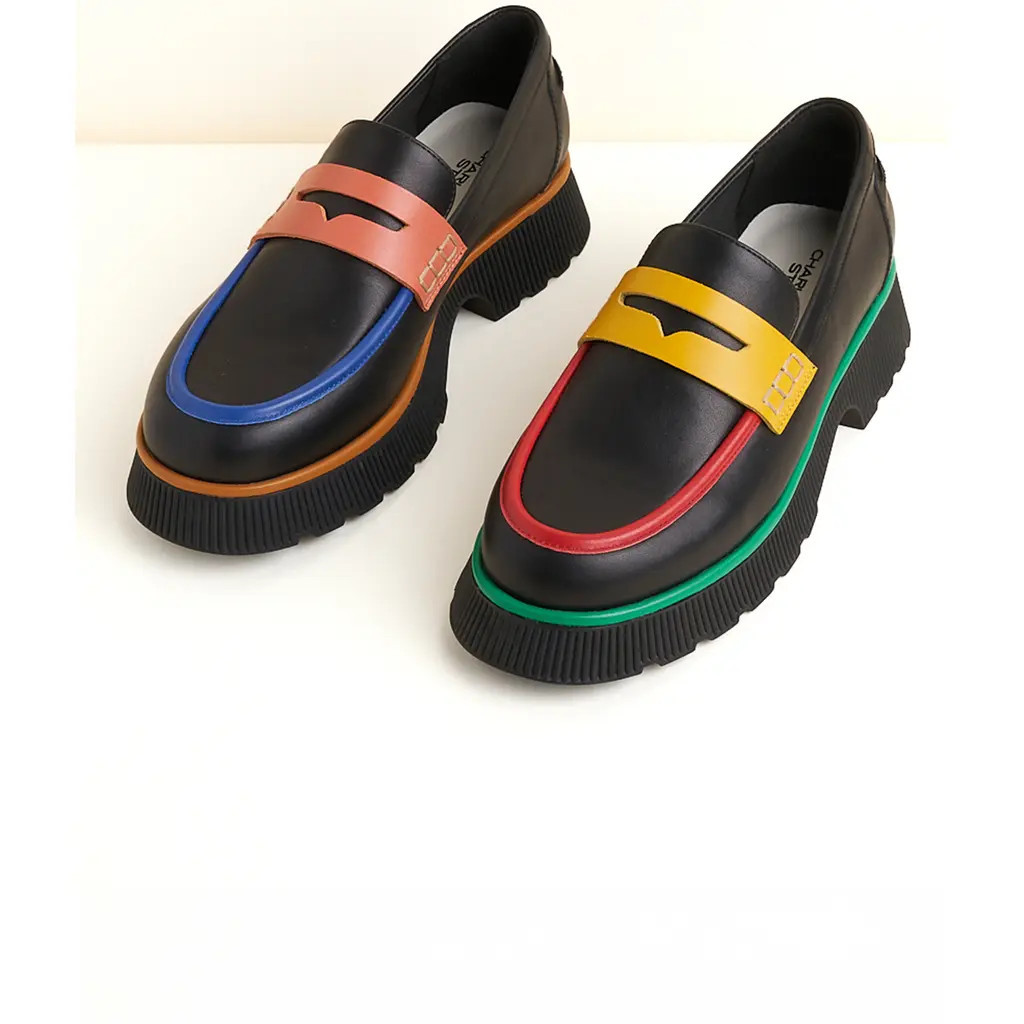 Charlotte Stone Adam Mismatched Lug Sole Penny Loafer in Treasure at Nordstrom, Size 11 | Nordstrom