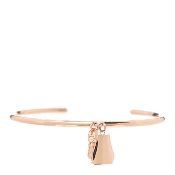 HERMES 18K Rose Gold TPM Kelly Clochette Cuff Bracelet SH | Fashionphile