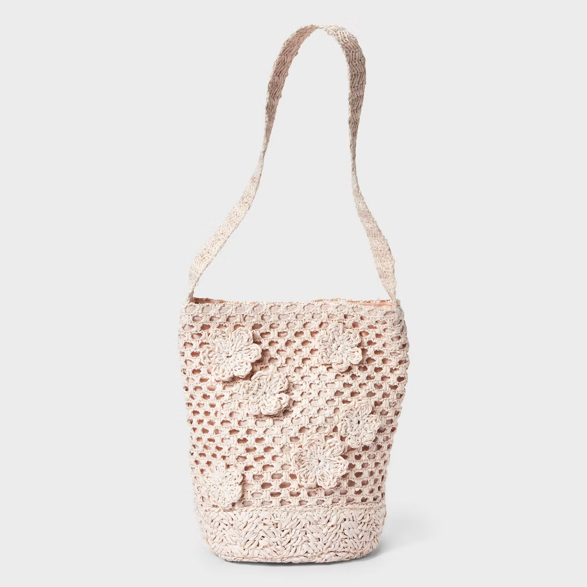 Straw Mini Floral Print Bucket Bag - A New Day™ | Target