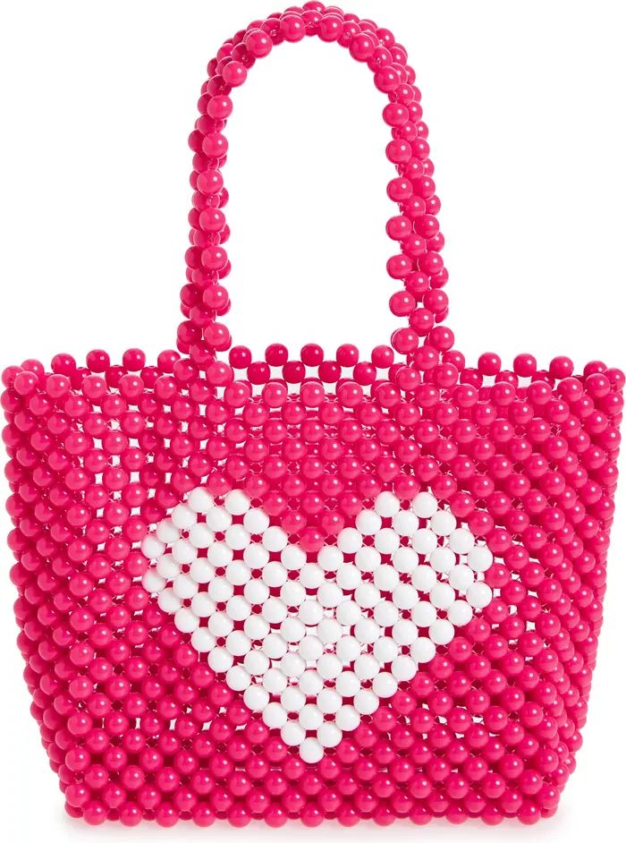 Ruby & Ry Kids' Heart Beaded Top Handle Bag | Nordstrom | Nordstrom