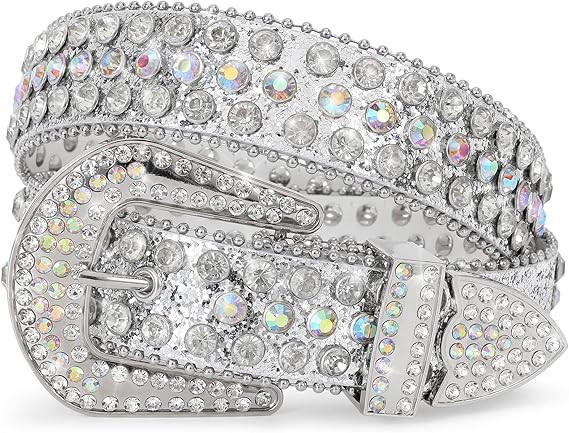 XZQTIVE Men Women Rhinestone belt Western Cowgirl Cowboy Vintage Bling Crystal Diamond Studded Le... | Amazon (US)