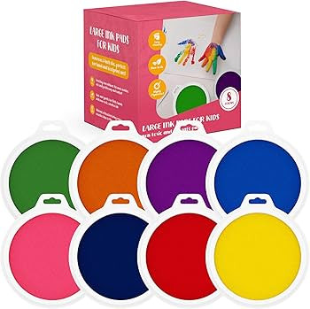 8 Pc Large Ink Pads for Kids - Washable Ink Pads for Kids - Hand/Handprint/Footprint Size - Washa... | Amazon (US)