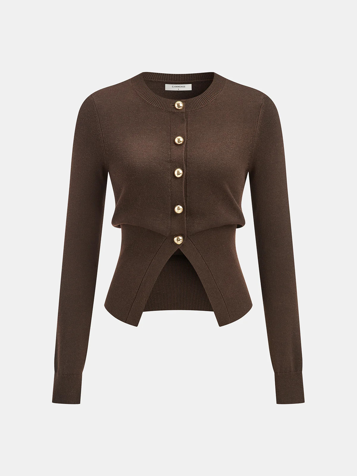 Metal Button Knit Cardigan | Commense