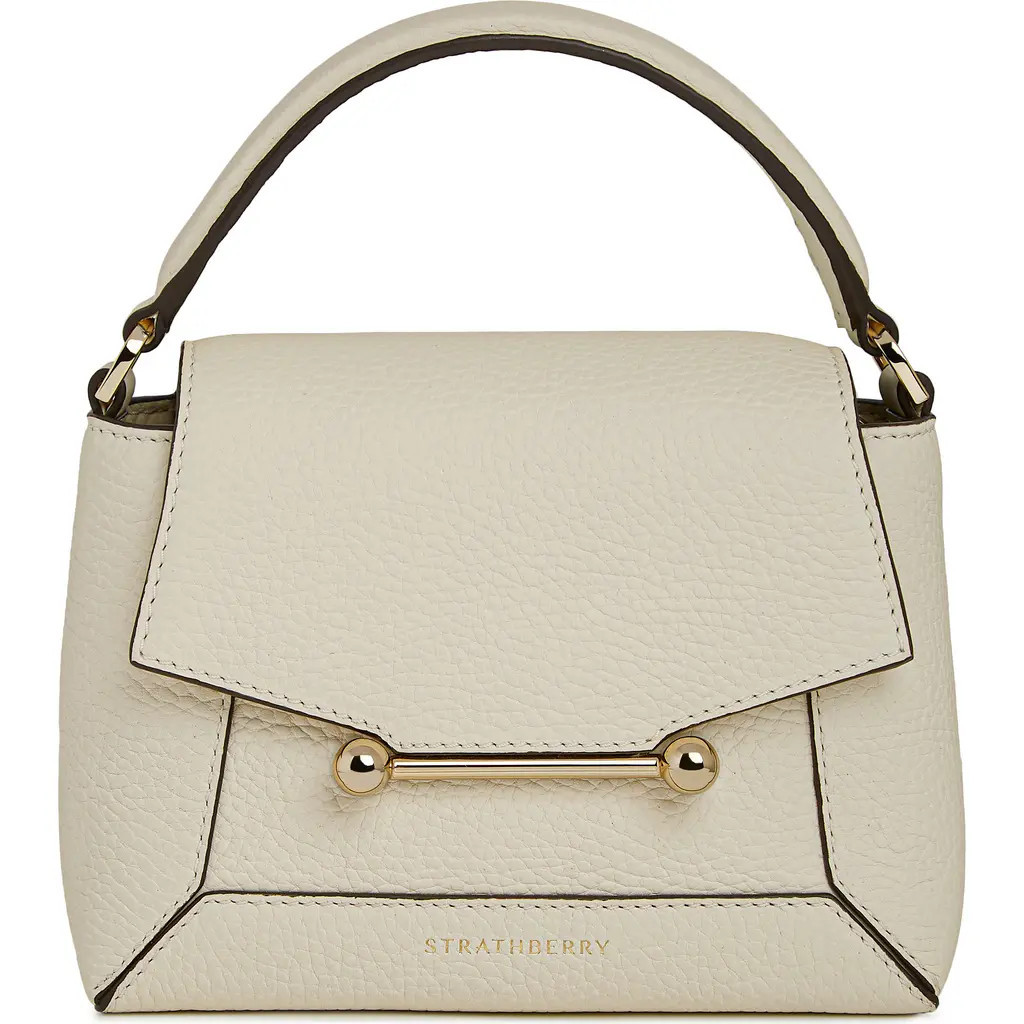 Strathberry Mini Mosaic Leather Top Handle Bag in Vanilla at Nordstrom | Nordstrom