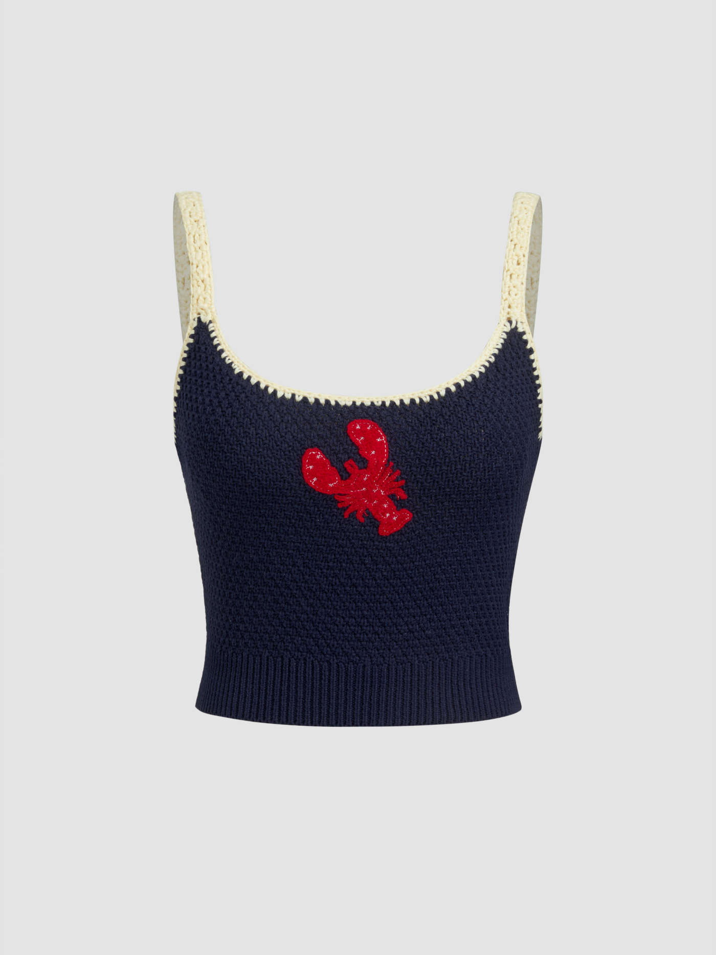 Knit Crayfish Contrasting Binding Crop Cami Top | Cider