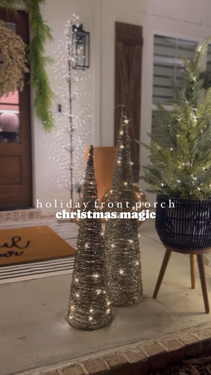 Holiday front porch magic🎄✨🤎 the coziest! 

Decor / home / Christmas time / patio / Amazon / pottery barn / Walmart 

#LTKHoliday #LTKhome #LTKSeasonal