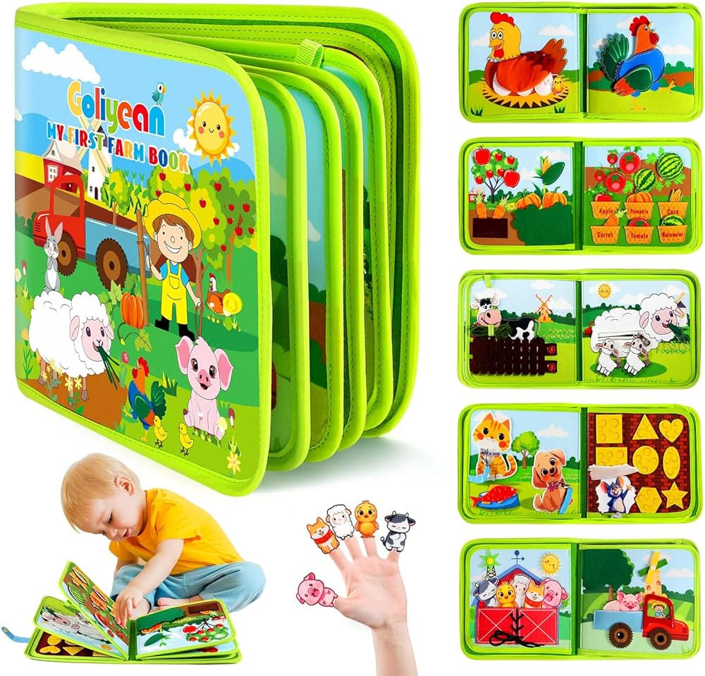 Montessori Busy Book for Toddlers 1-3, Busy Board Montessori Toys for 1-2 Year Old Boy Girl Birth... | Amazon (US)