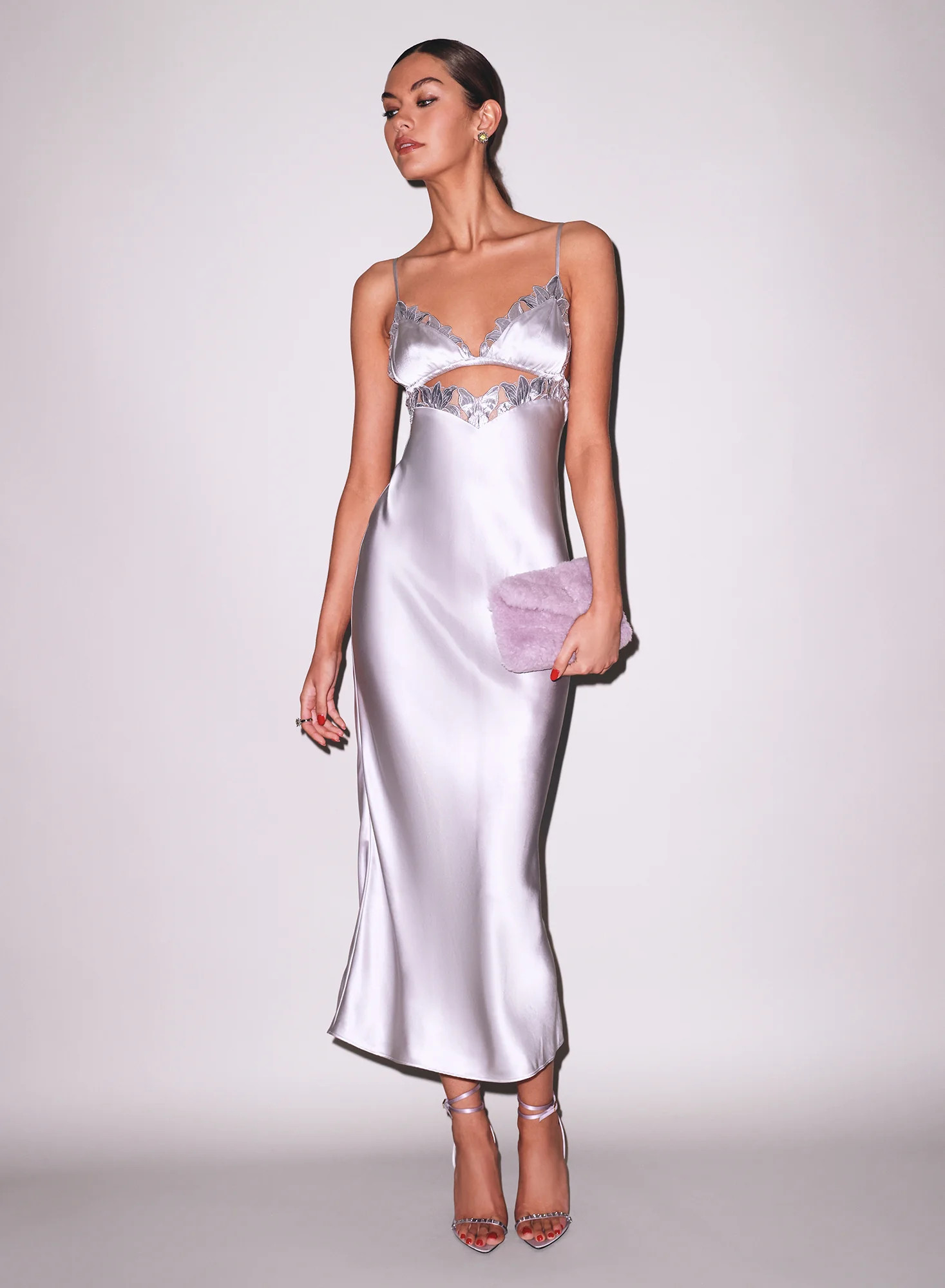 Platinum Lily Embroidery Cutout Slip | Fleur du Mal | Fleur du Mal
