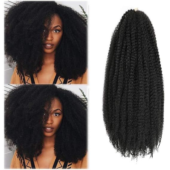 Marley Hair 24 Inch Marley Twist Hair Afro Twist Marley Braiding Hair for Faux Locs Crochet Hair ... | Amazon (US)