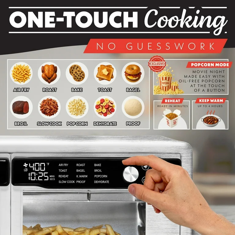 Gourmia 25 Qt  French Door Digital Air Fryer Oven, 12 Presets, 1700W, Stainless Steel | Walmart (US)