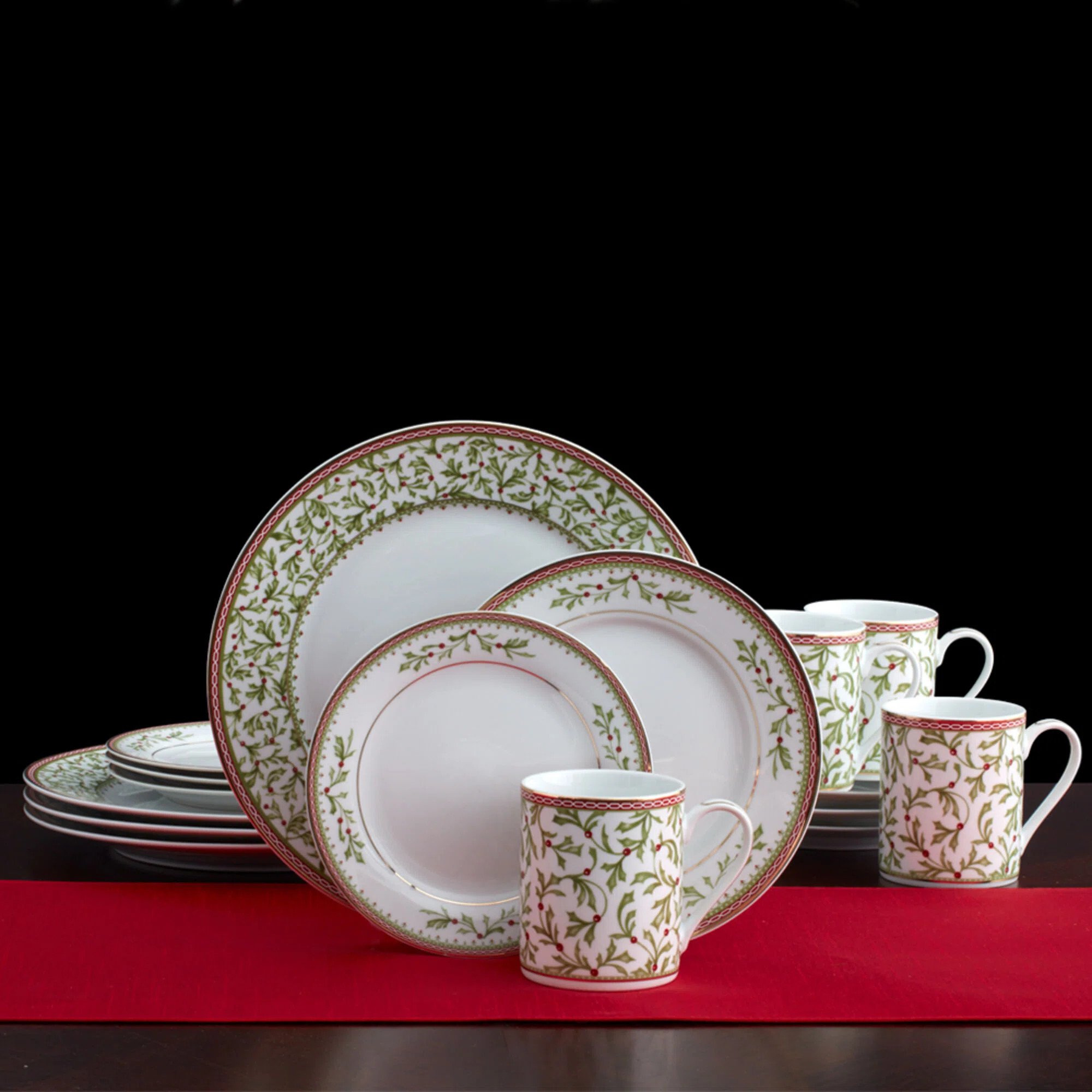 Mikasa Holiday Tradition 16-Piece Porcelain Dinnerware Set, Service for 4 & Reviews | Wayfair | Wayfair North America