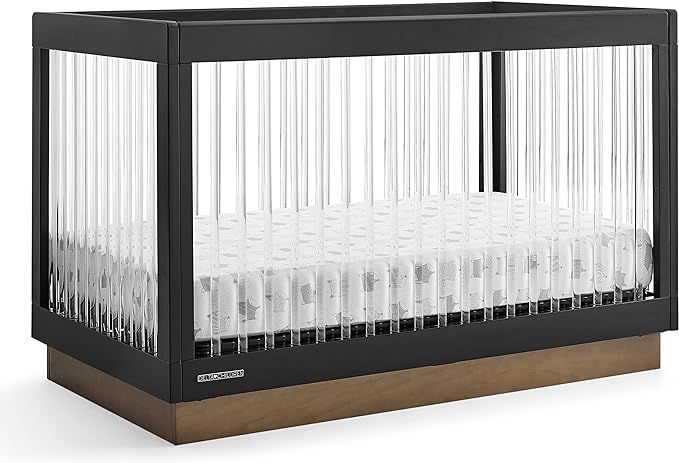 Delta Children James Acrylic 4-in-1 Convertible Crib - Greenguard Gold Certified, Midnight Grey/A... | Amazon (US)