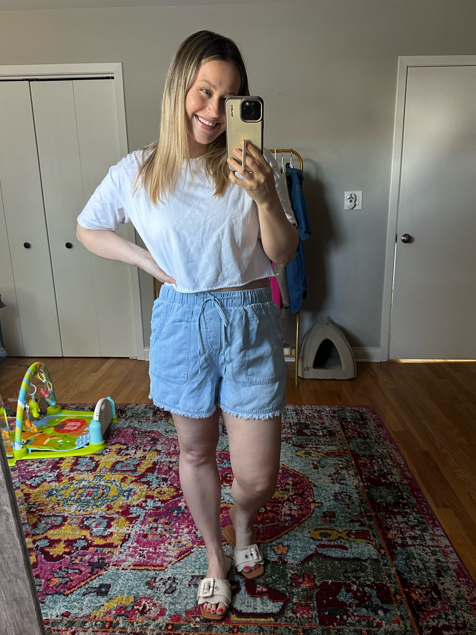 These $12 shorts are a must have!! So cute and comfy / linked this white shirt and sandals too 

#LTKFindsUnder50 #LTKSaleAlert #LTKShoeCrush