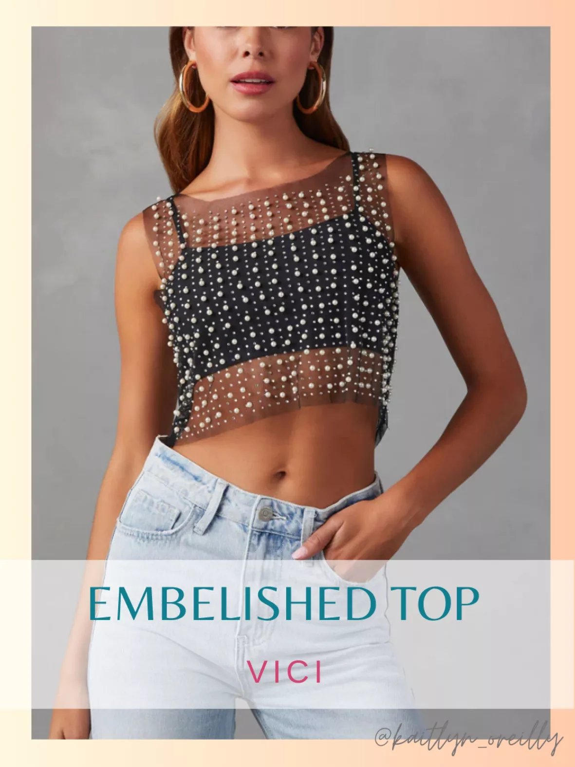 Solais Pearl Embellished Mesh Tank … curated on LTK