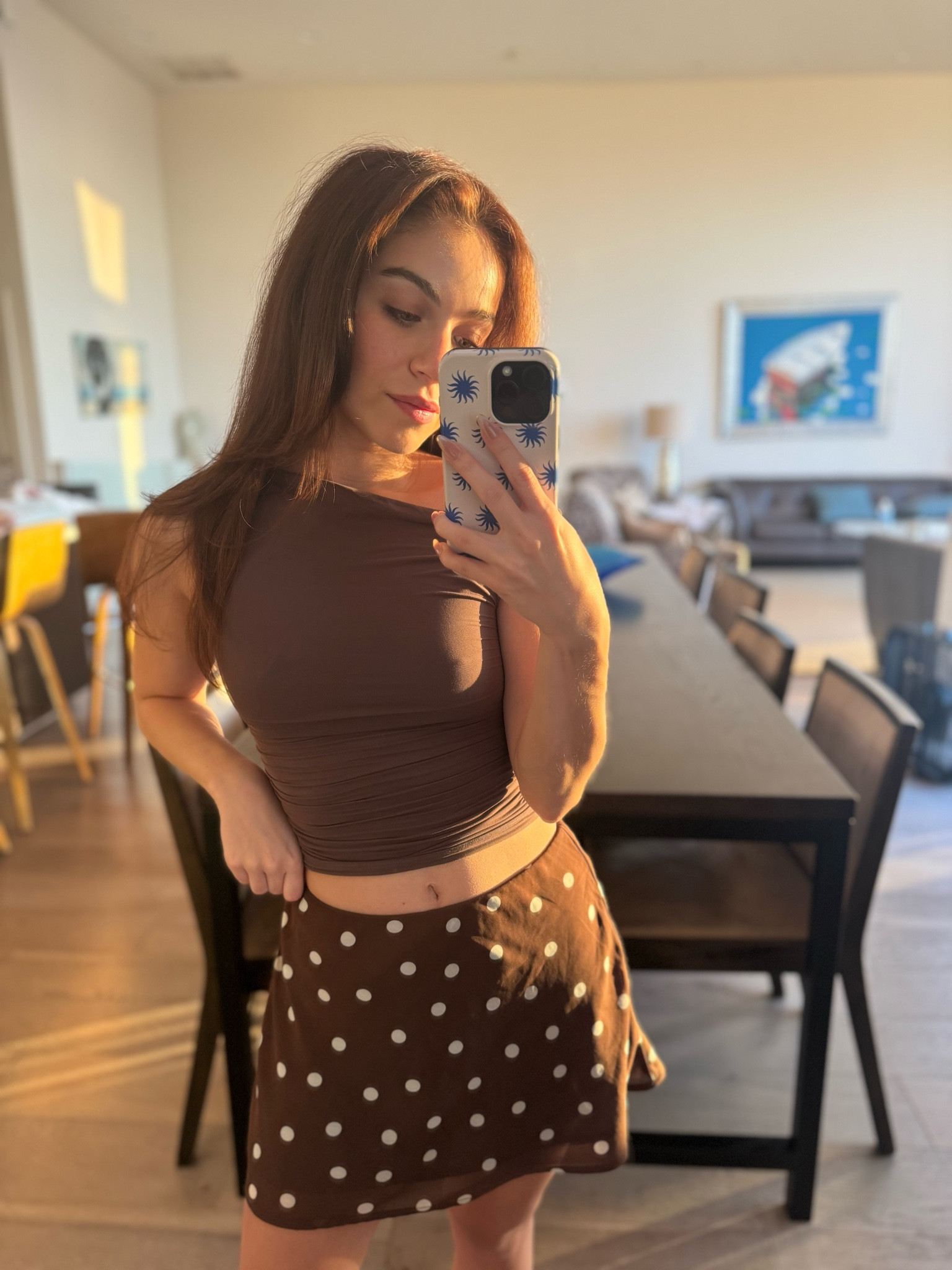 Monochromatic brown fall outfit. Skirt is XXS, and top is XS

#LTKFindsUnder50 #LTKStyleTip #LTKSeasonal