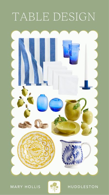 Blue and Yellow Citrus Table