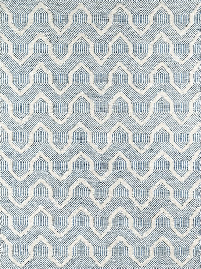 Erin Gates by Momeni Langdon Prince Blue Hand Woven Wool Area Rug 7'6" X 9'6" | Amazon (US)