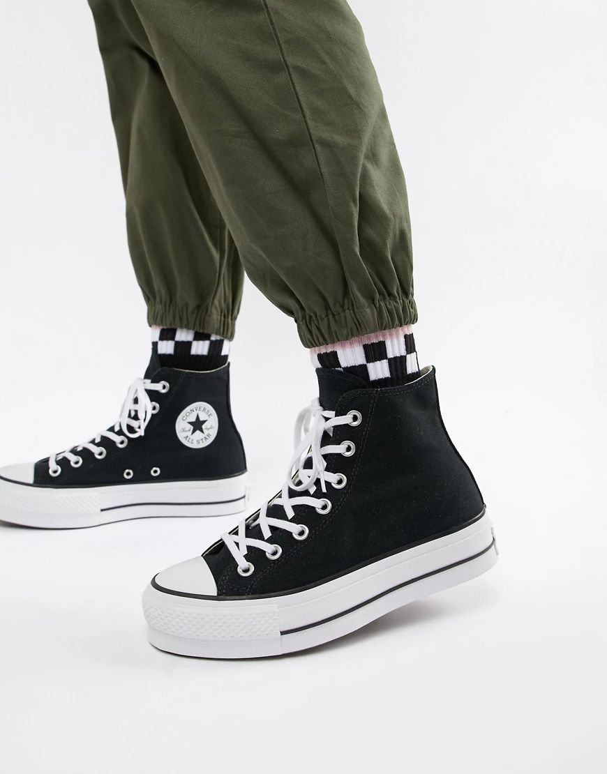 Converse Chuck Taylor All Star platform hi black trainers | ASOS (Global)