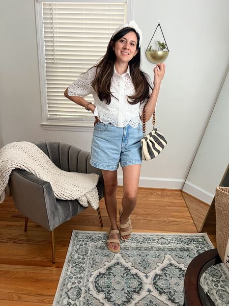 This whimsical eyelet crop top is such a good one for the summer season. You can style it in so many ways ☀️💕 I style it with some shorts and sandals for a comfy but girly look summer style, Brandi Kimberly Style 

#LTKStyleTip #LTKOver40 #LTKSeasonal