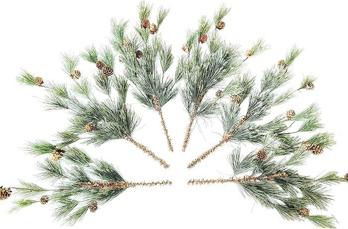CraftMore Smokey Pine Pick Set of 6 - Makes a Great Addition to Your Christmas Tree, Wreaths, Gar... | Amazon (US)