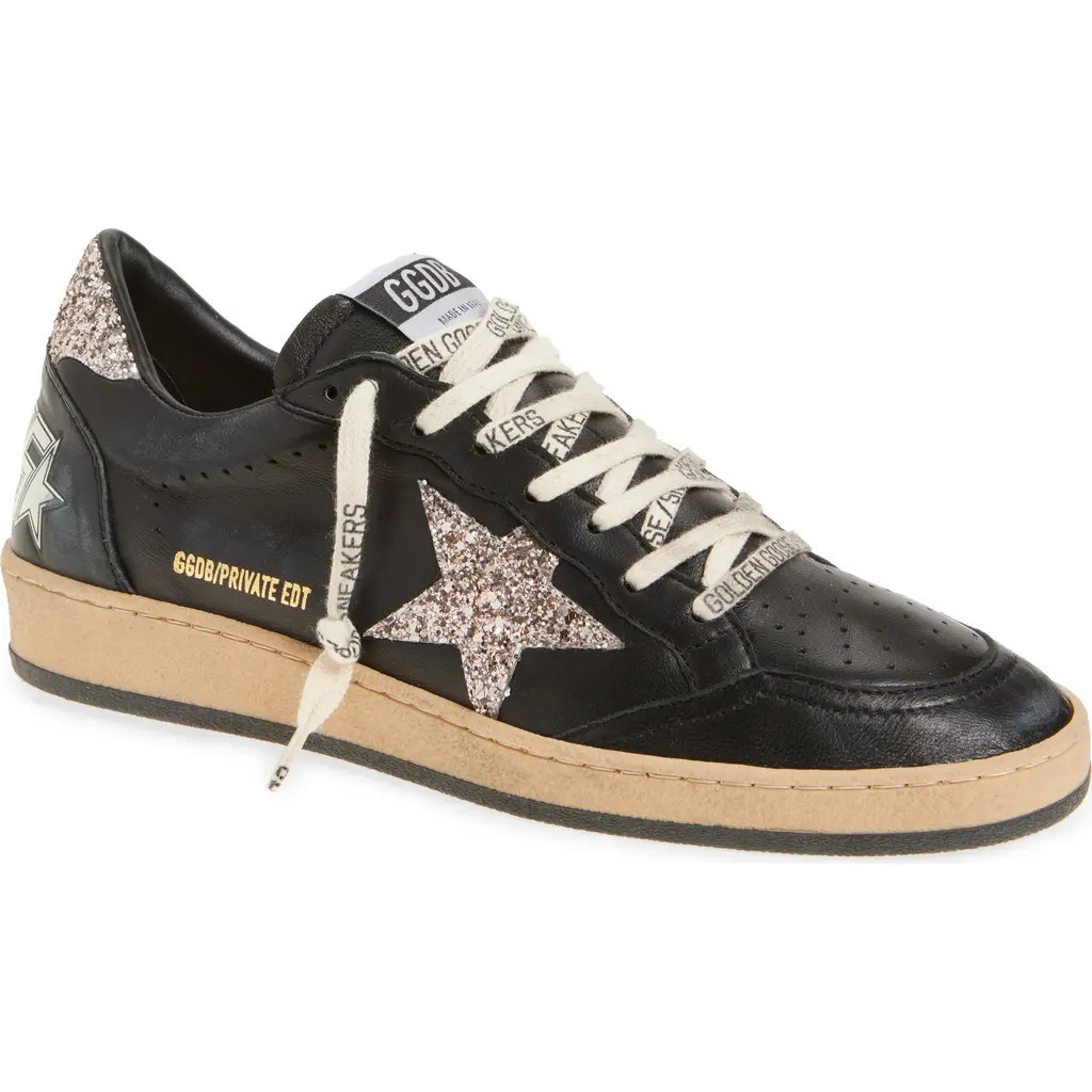 Golden Goose Ball Star Low Top Sneaker in Black/Cinder at Nordstrom, Size 5Us | Nordstrom