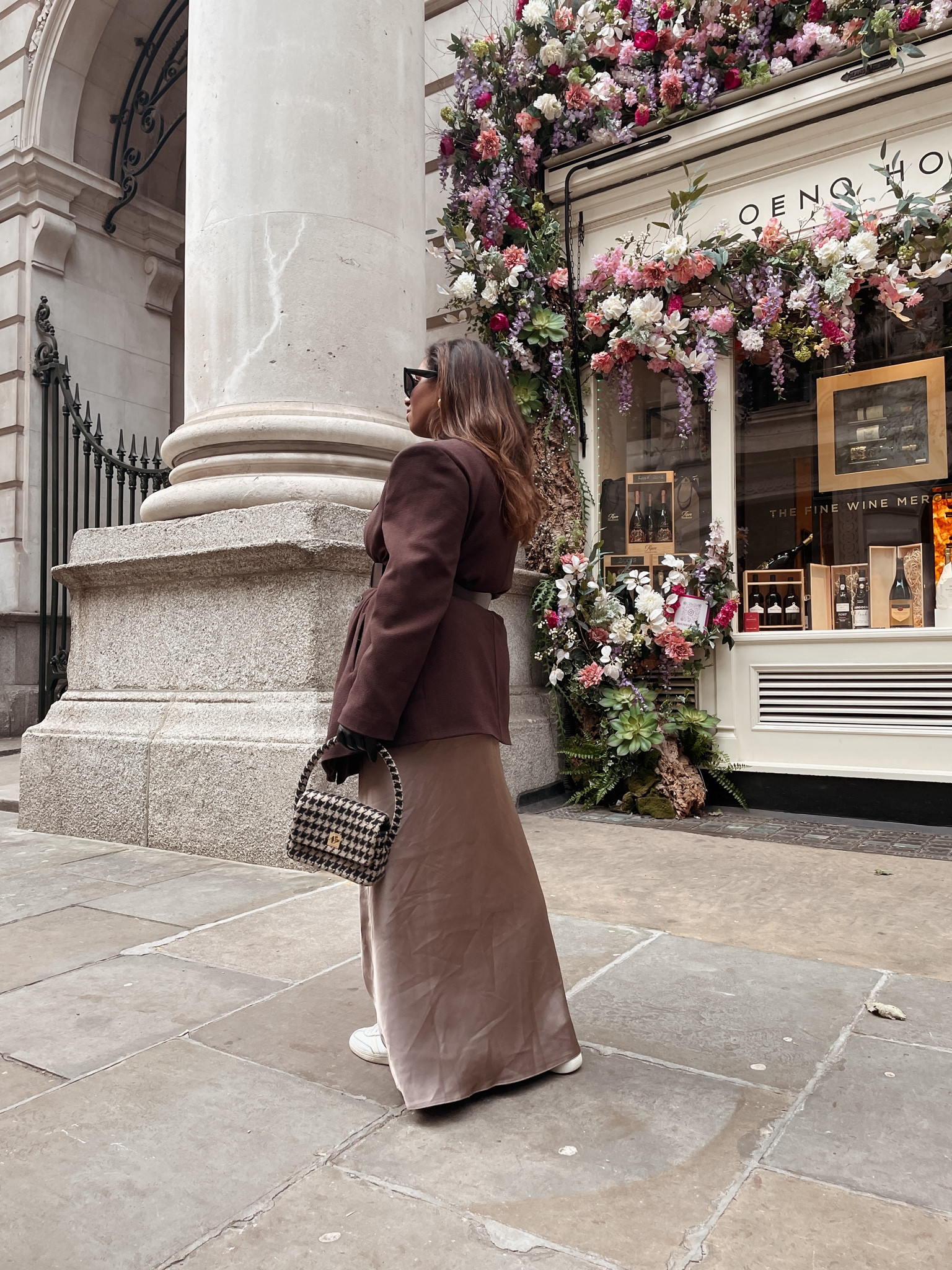 Blazer is asos (old) 
Maxi skirt is linked
Bag is linked 
Trainers are linked
Sunglasses are linked 

#LTKeurope #LTKstyletip #LTKfindsunder50