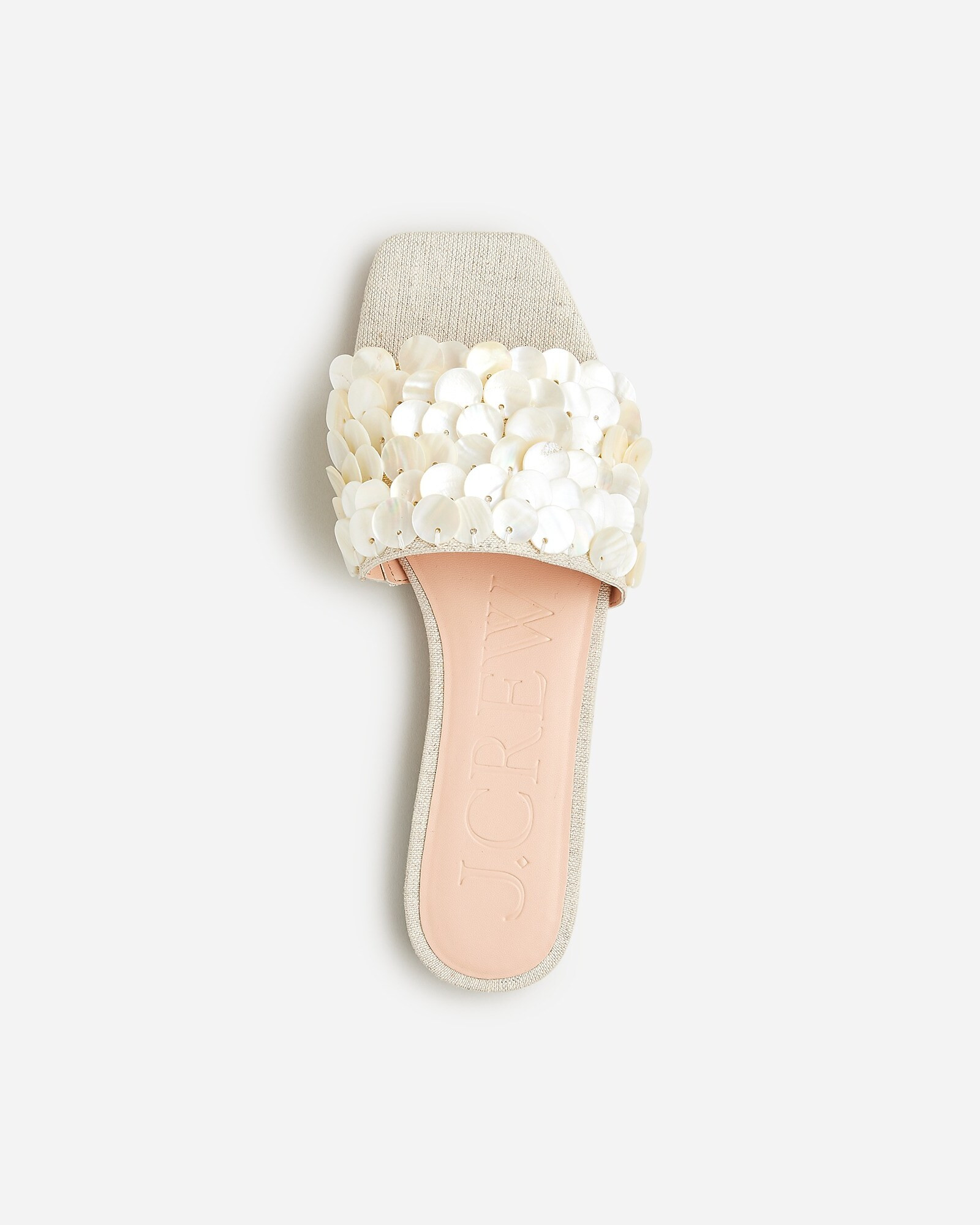 New Capri slide sandals with mother-of-pearl paillettes | J. Crew US
