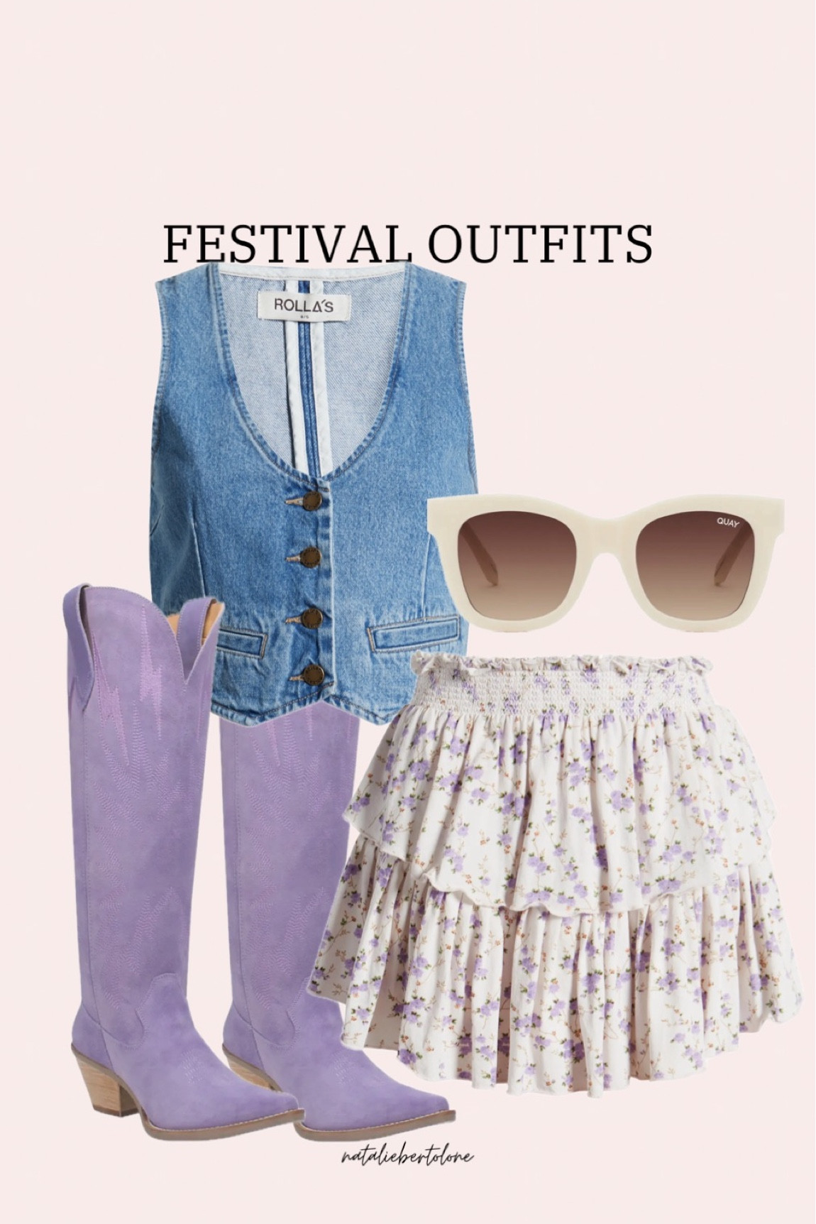 festival outfit idea!! ruffle skirt, purple cowboy boots. denim vest  

#LTKFestival #LTKSeasonal #LTKstyletip