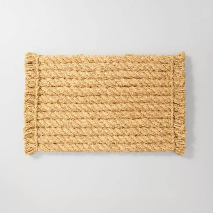 Chunky Twisted Rope Coir Doormat Tan - Hearth & Hand™ with Magnolia | Target