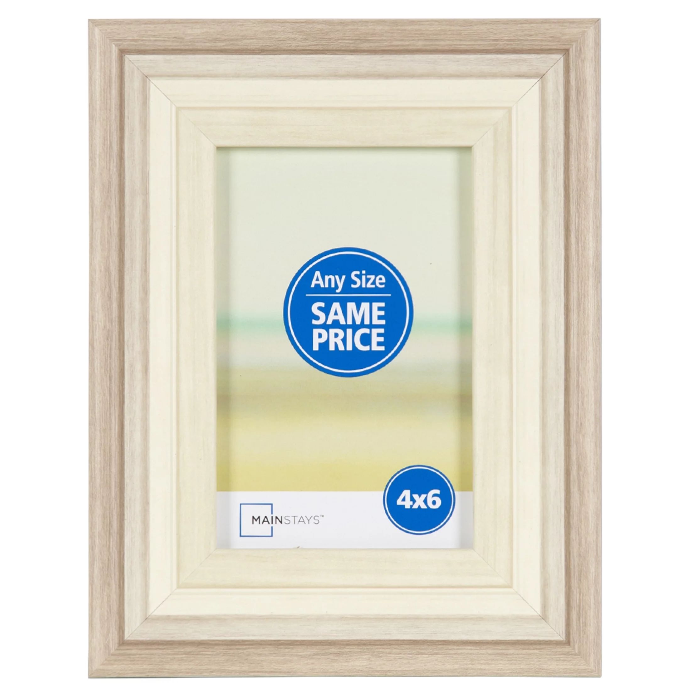 Mainstays Two Tone 4x6 Tabletop Picture Frame, Beige | Walmart (US)