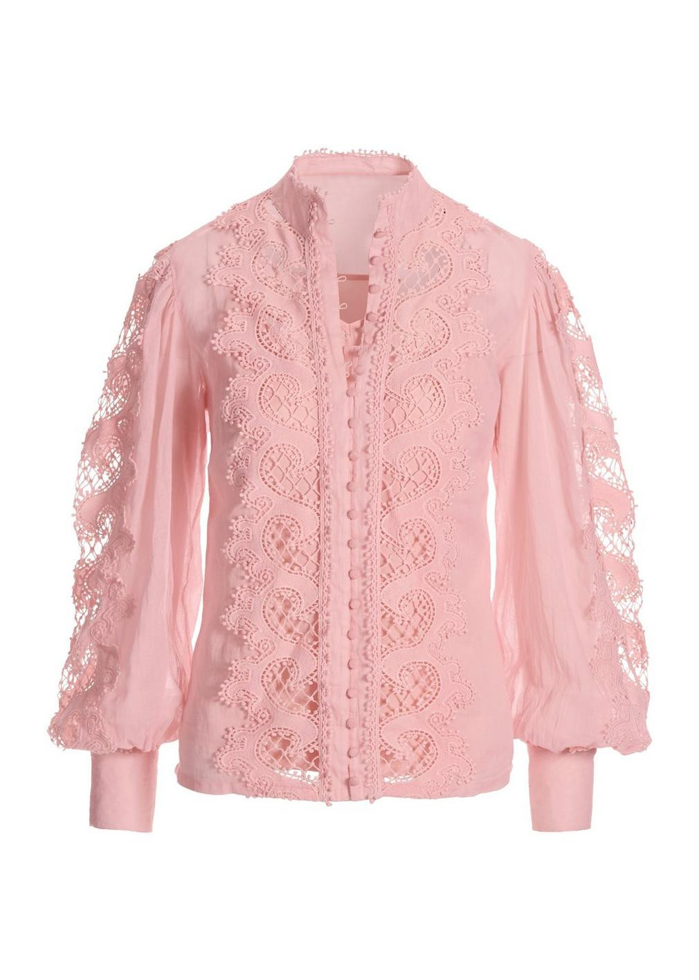 Lace Inset Drama-Sleeve Shirt | Boston Proper