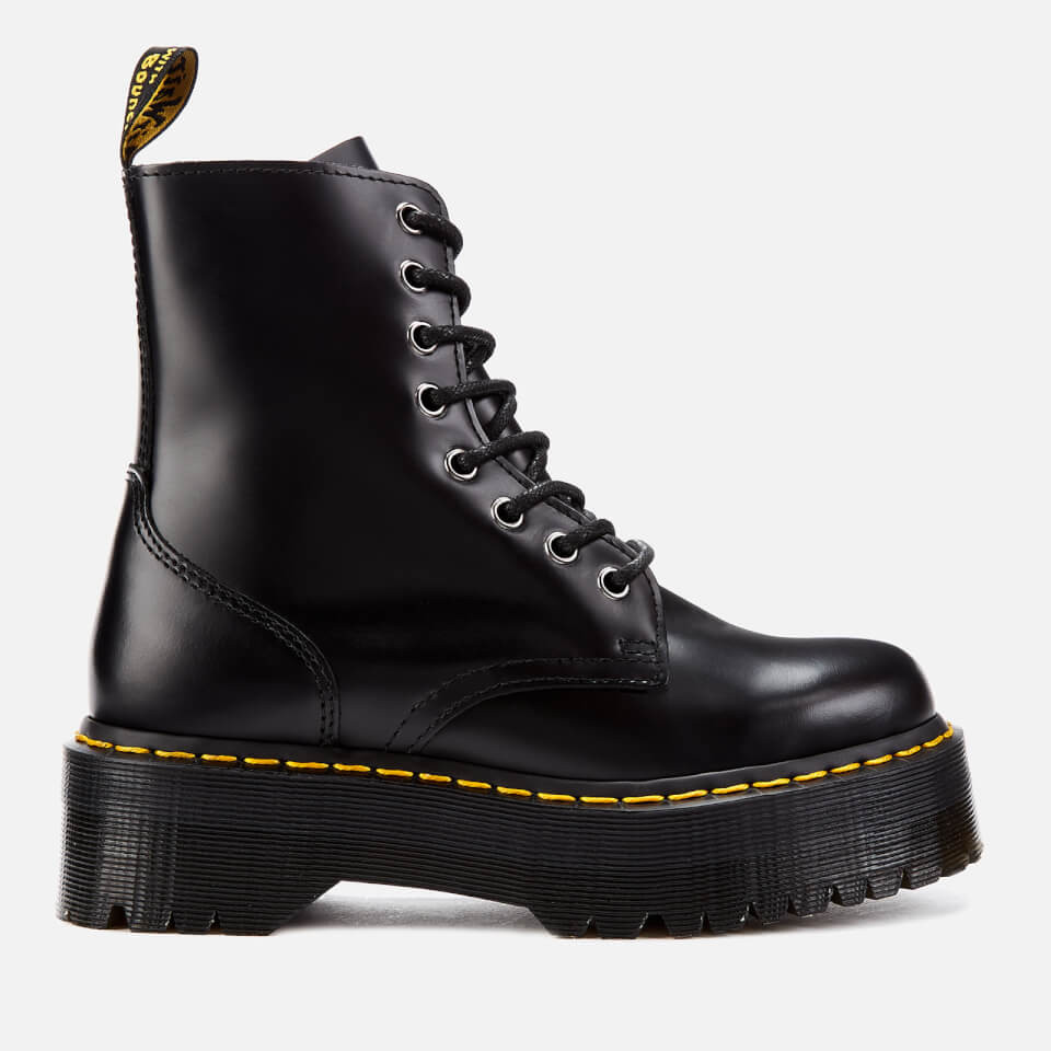 Dr. Martens Women's Jadon Polished Smooth Leather 8-Eye Boots - Black | Allsole (Global)