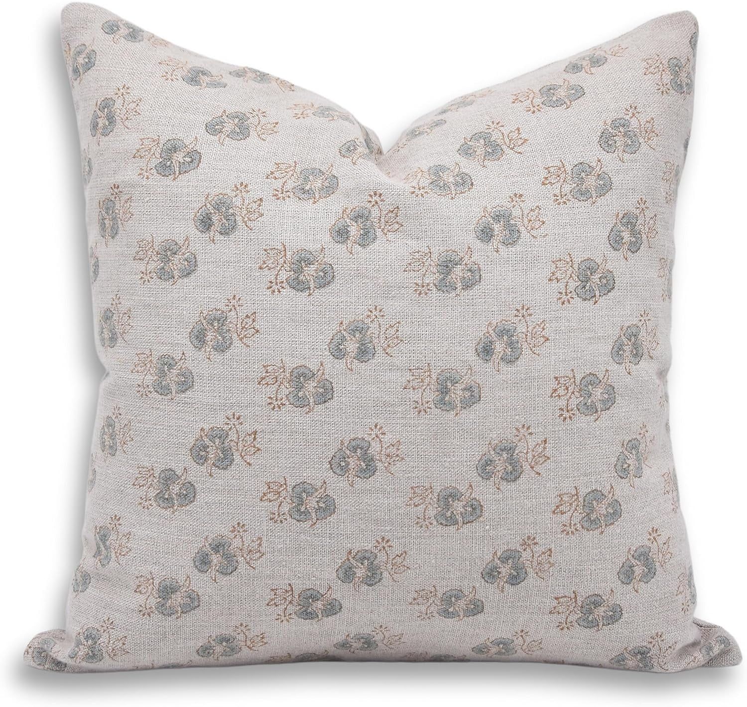Fabdivine Block Print Throw Pillow Cover, 18x18 Inch Thick Linen Handmade Cushion Cover, Floral P... | Walmart (US)