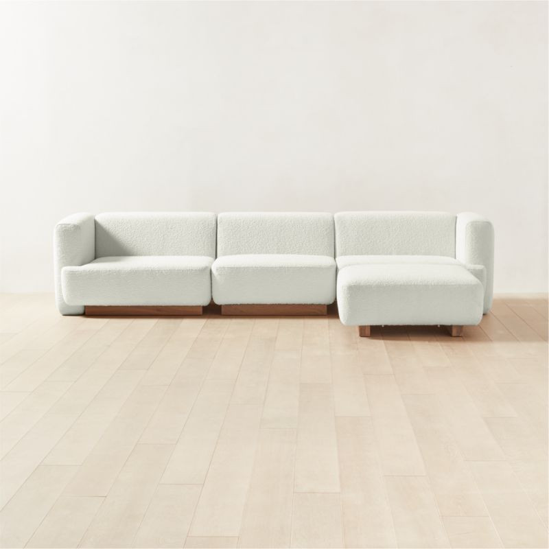 Terrain 4-Piece Ivory Boucle Sectional Sofa | CB2 | CB2