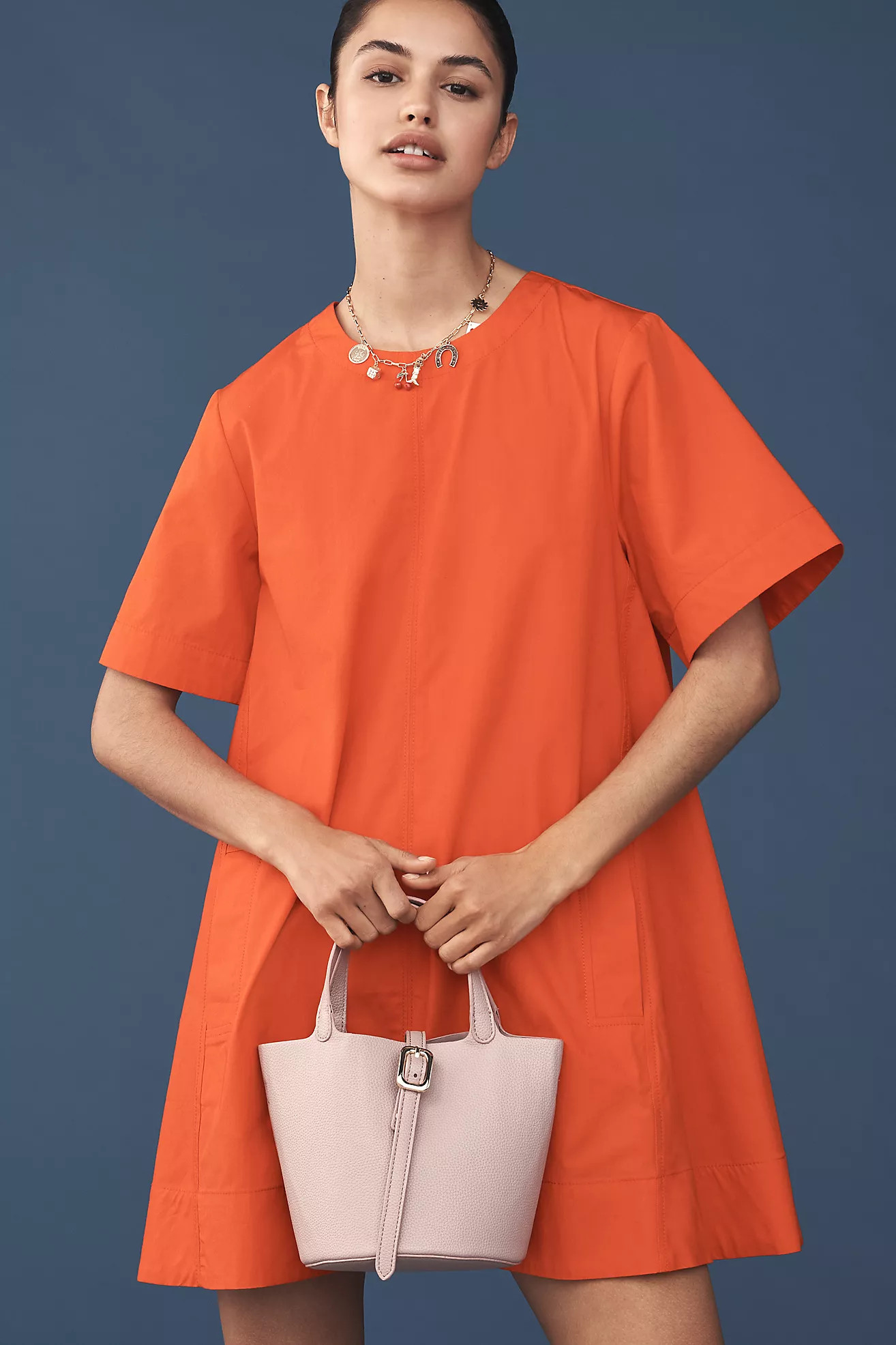 The Emmy Short-Sleeve Swing Mini Dress by Maeve | Anthropologie (US)