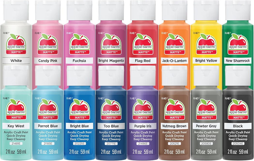 Apple Barrel, Vibrant Spectrum Collection Acrylic Craft Paint, PROMOABIII, 2 fl oz each, 16 assor... | Amazon (US)