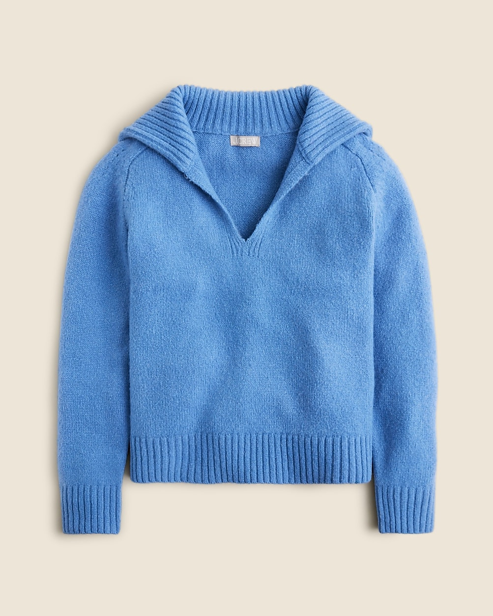 Johnny-collar sweater with ribbed trim | J. Crew US