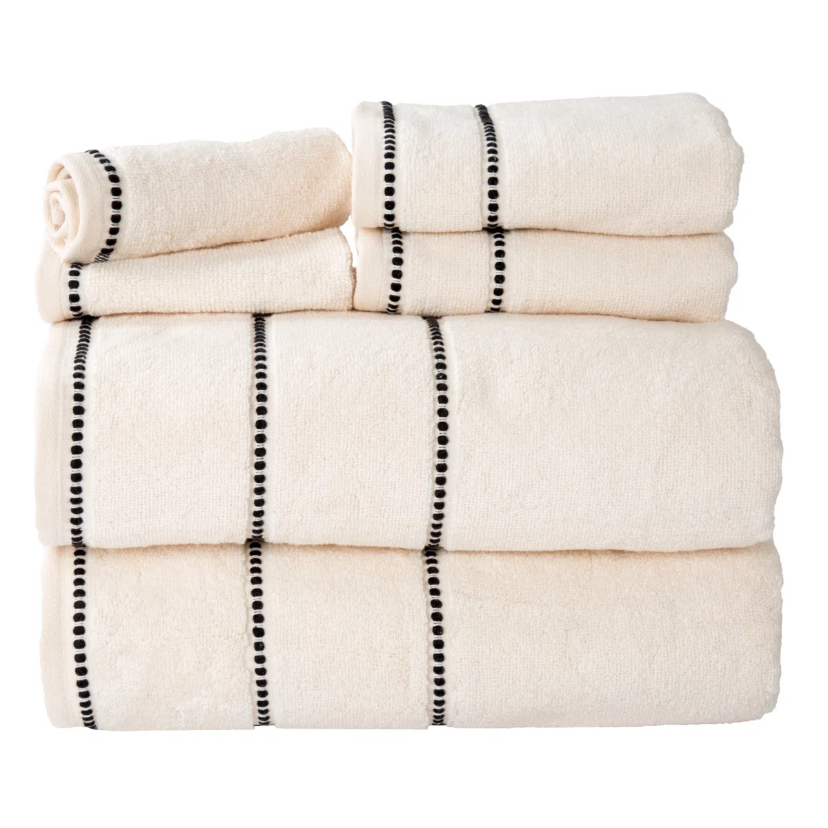 6PC Towel Set - Cotton Bathroom Accessories with 2 Bath Towels, 2 Hand Towels, and 2 Wash Cloths ... | Wayfair North America