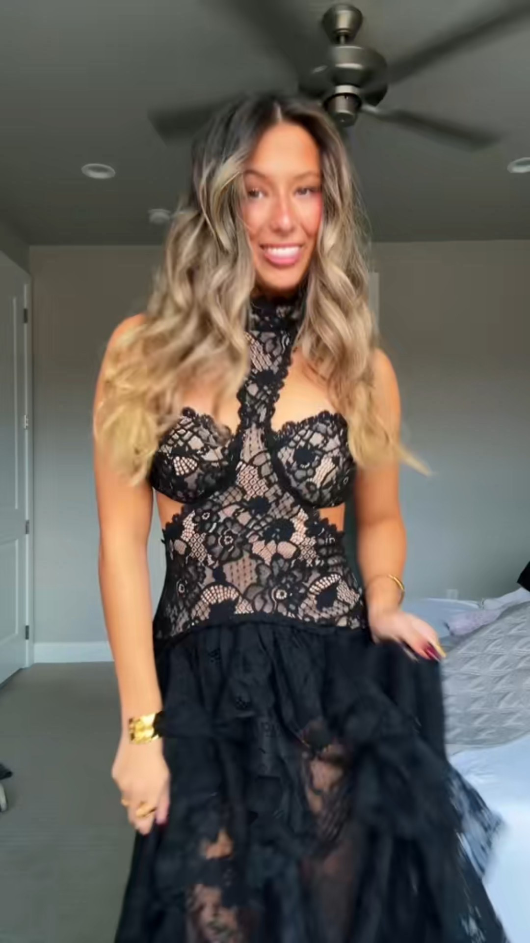 my birthday dress! #birthdaydress #birthday #birthdayoutfit #lacedress #dress #dramaticdress #blackdress #cutoutdress 