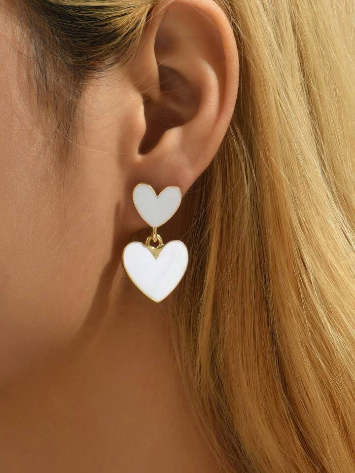 Heart Drop Earrings | SHEIN