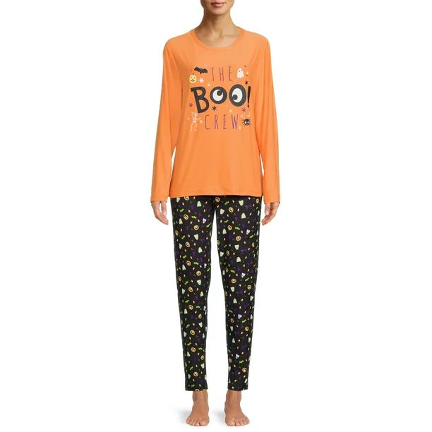 Derek Heart Women's Boo Crew Matching Family Halloween Pajamas, 2-Piece | Walmart (US)
